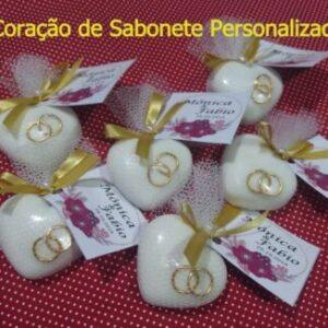 kit 50 corações sabonete com aliança