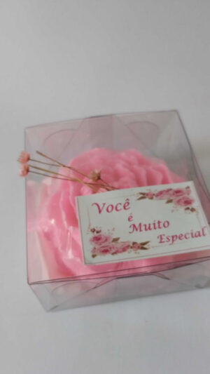 Caixa presente sabonete flor aberta lembrancinhas