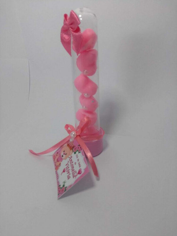 tubo plástico personalizado com mini coração