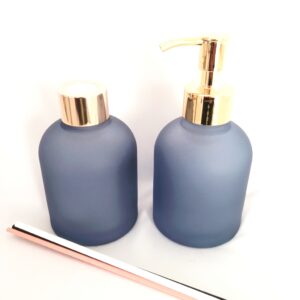 kit lavado de vidro azul 250ml com saboneteira